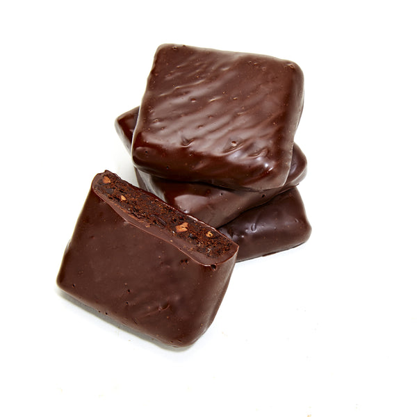 Cocoa Nib Chocolate Shortbread in Pure Dark Chocolate